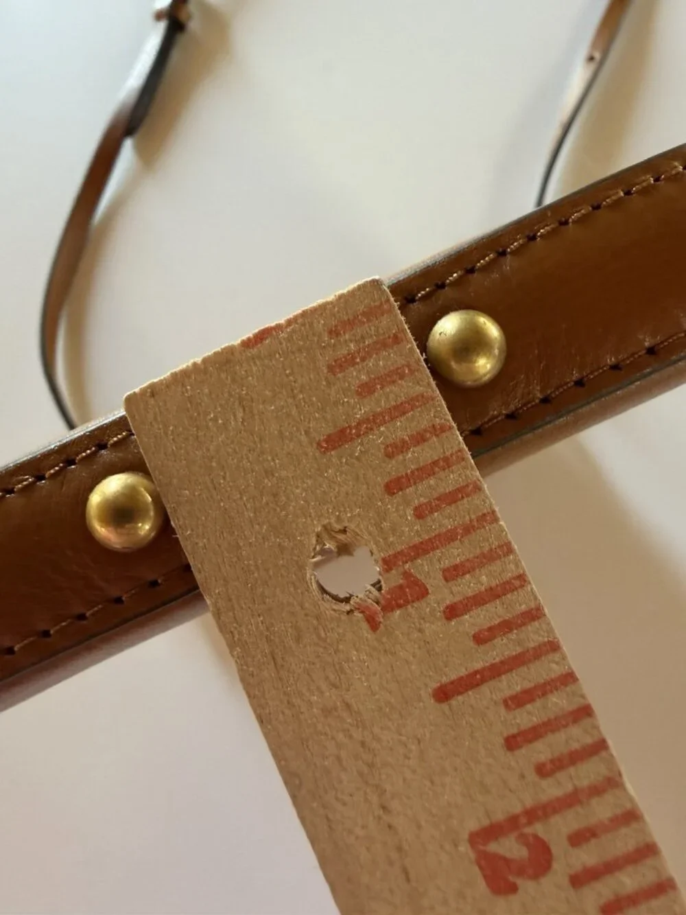 Rebecca Minkoff brown leather crossbody phone gold studded bag travel